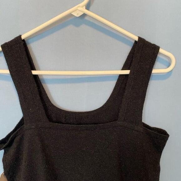 NWT Time and Tru Black Square Neck Tank Top Size M 8-10 Sparkles Sweater - Picture 5 of 13